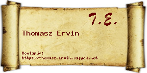 Thomasz Ervin névjegykártya